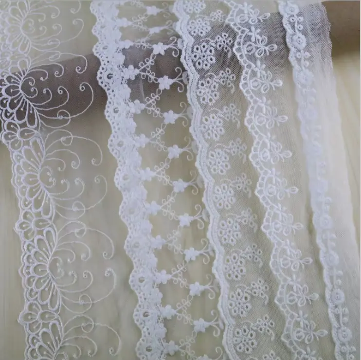 Customized White Milk Silk Embroidery Lace Vintage Chemical Lace For Wedding Dresses Shoes And Other Clothing Accessories Customized White Milk Silk Embroidery Lace Vintage Chemical Lace For Wedding Dresses Shoes And Other Clothing Accessories