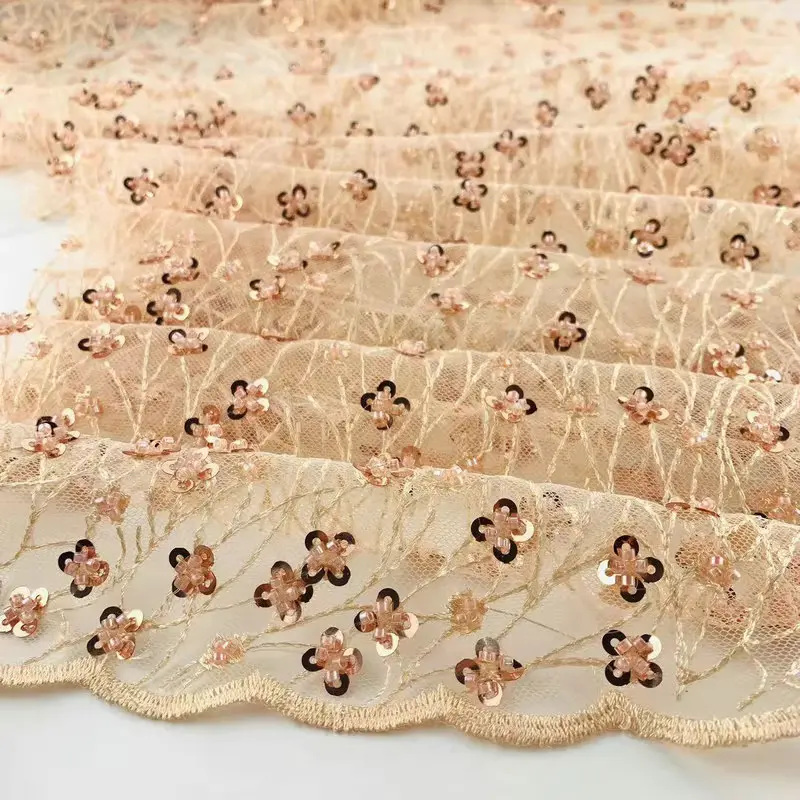 Wholesale Beautiful 3d Flower Beaded Cheap Textile Embroidery Fabric Swiss Voile Lace Trim 2021