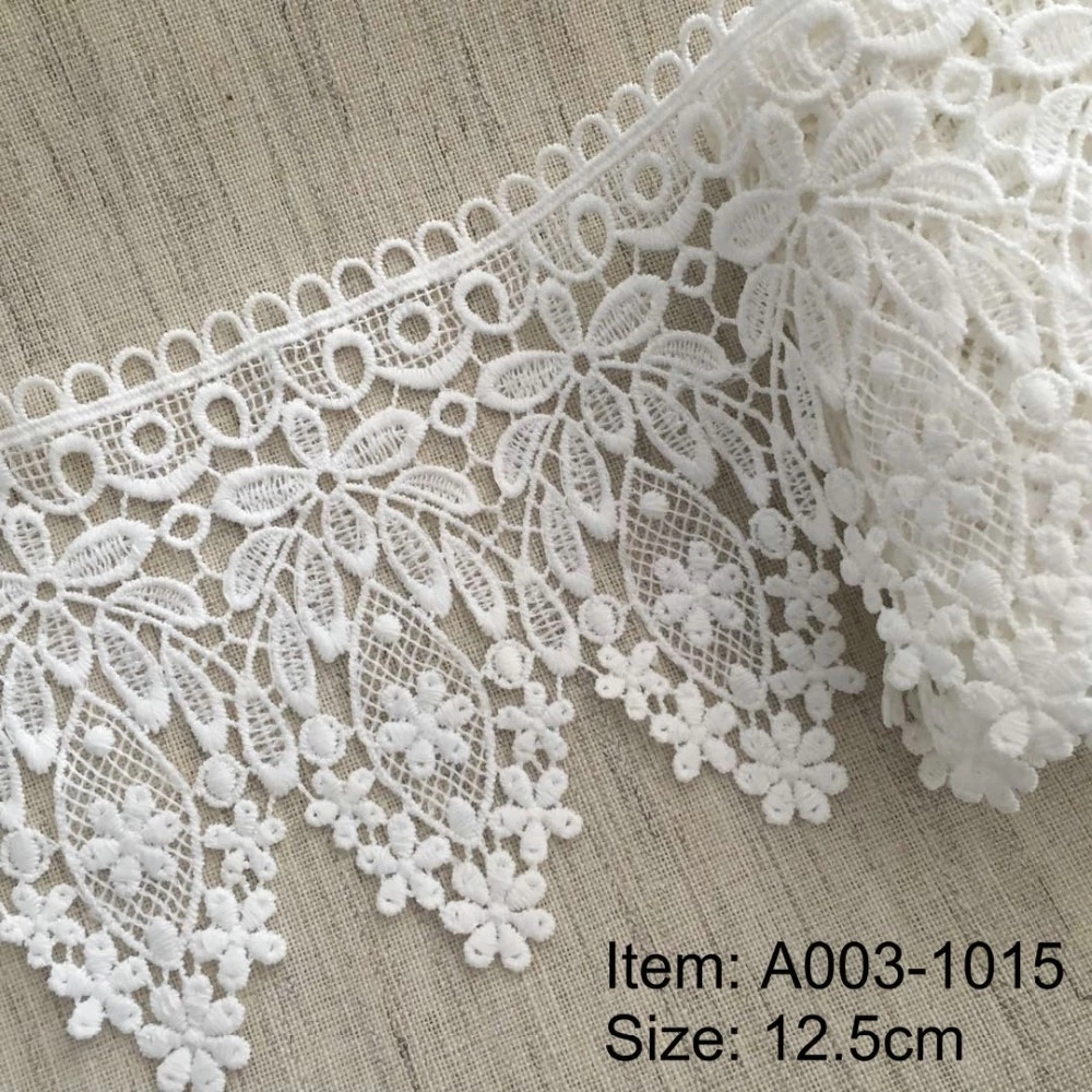 High Quality New Design Cotton Wedding Lace Fabrics/soluble Lace Trimming/Crochet Cotton Cord Embroidered Lace