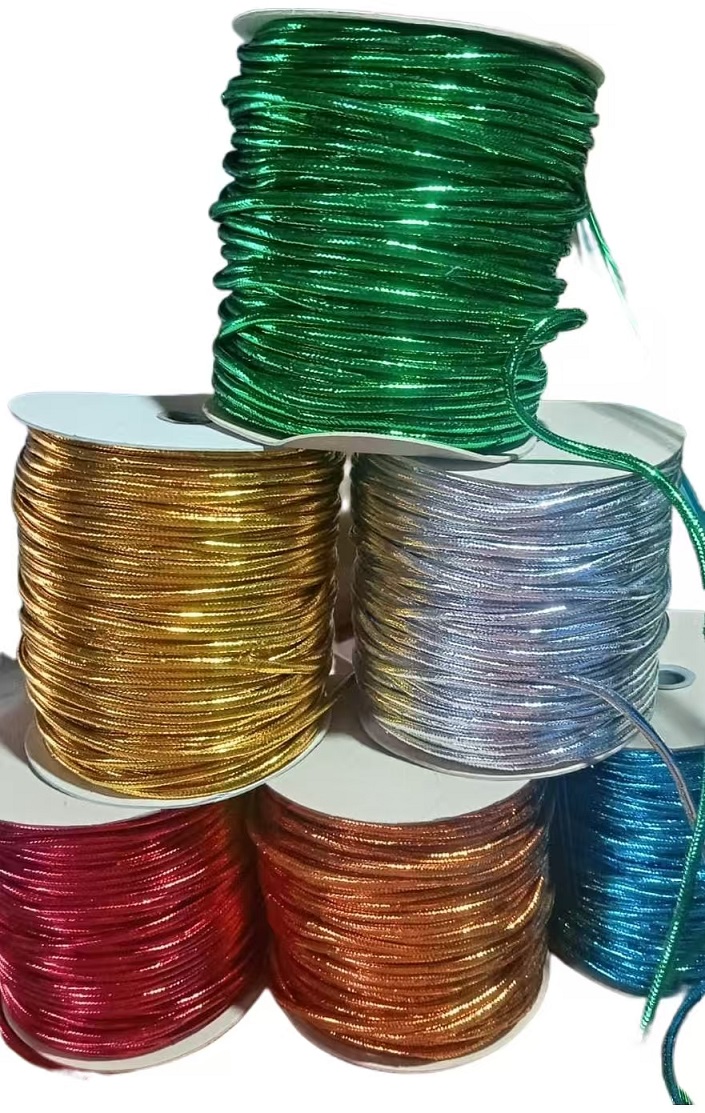 5mm Colorful Metallic Polyester Rope Jewelry Thread Metallic Cords Rope