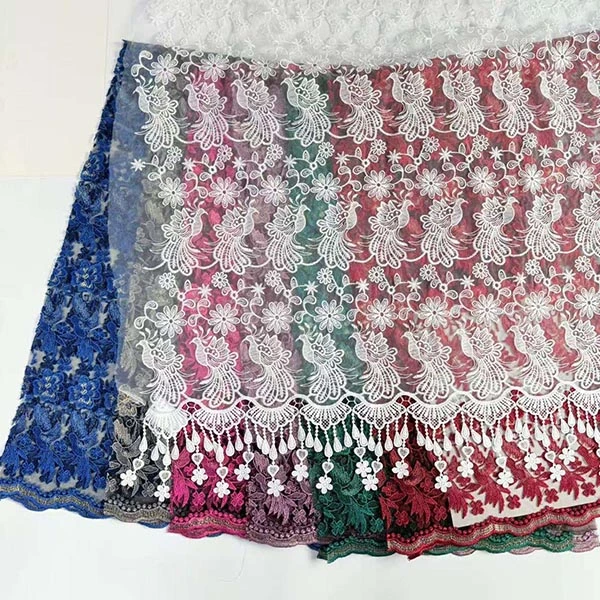 Kaunite 3D lillehelmestega hulgimüük odavate tekstiiltikandite kangaste Šveitsi Voile pitsliistud 2021